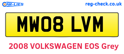 MW08LVM are the vehicle registration plates.