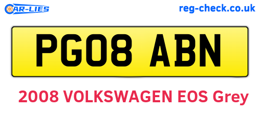 PG08ABN are the vehicle registration plates.