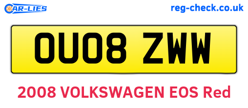 OU08ZWW are the vehicle registration plates.