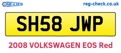 SH58JWP are the vehicle registration plates.