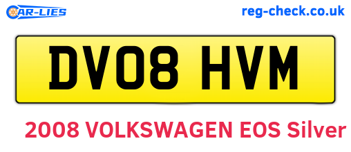 DV08HVM are the vehicle registration plates.