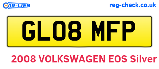 GL08MFP are the vehicle registration plates.