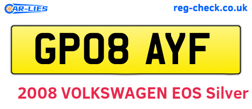GP08AYF are the vehicle registration plates.