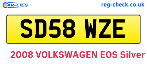 SD58WZE are the vehicle registration plates.