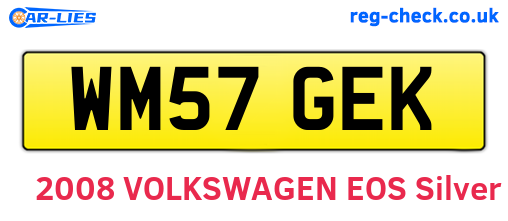 WM57GEK are the vehicle registration plates.