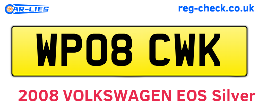 WP08CWK are the vehicle registration plates.