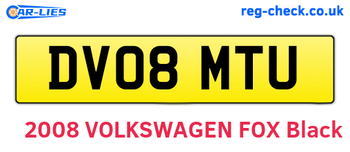 DV08MTU are the vehicle registration plates.