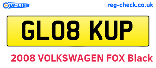 GL08KUP are the vehicle registration plates.