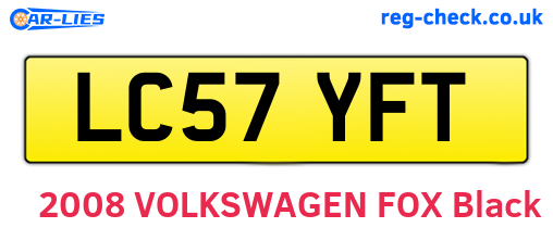 LC57YFT are the vehicle registration plates.