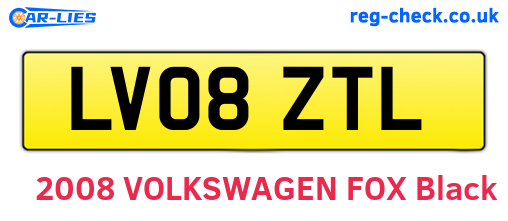 LV08ZTL are the vehicle registration plates.