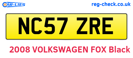 NC57ZRE are the vehicle registration plates.