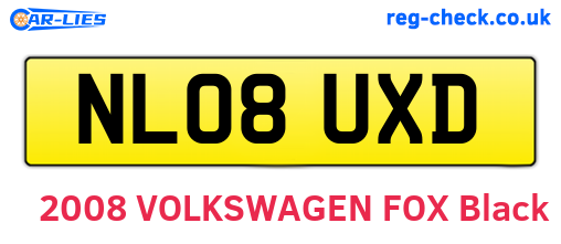 NL08UXD are the vehicle registration plates.
