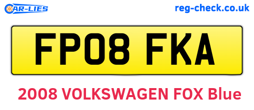 FP08FKA are the vehicle registration plates.