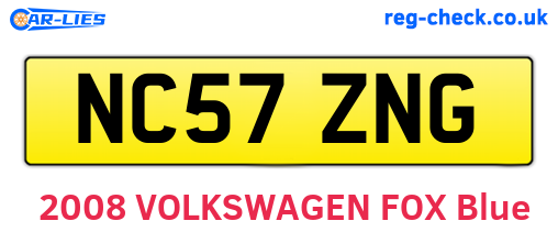 NC57ZNG are the vehicle registration plates.