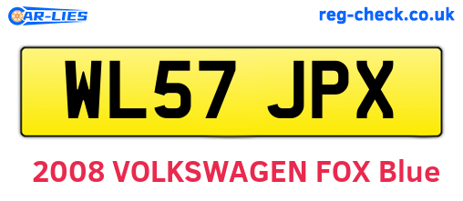 WL57JPX are the vehicle registration plates.