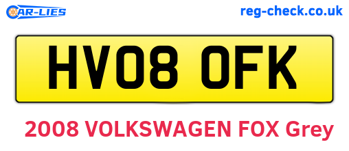 HV08OFK are the vehicle registration plates.