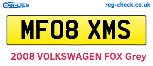 MF08XMS are the vehicle registration plates.