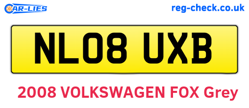 NL08UXB are the vehicle registration plates.