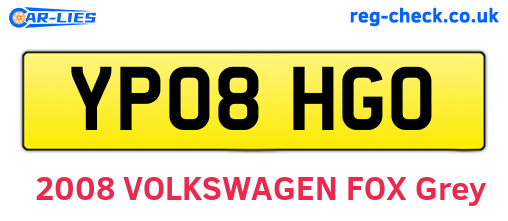 YP08HGO are the vehicle registration plates.