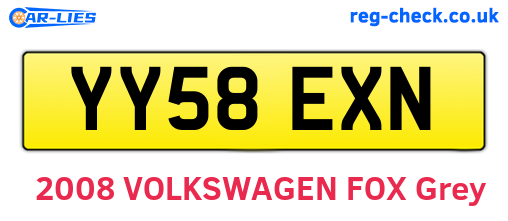 YY58EXN are the vehicle registration plates.