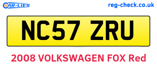 NC57ZRU are the vehicle registration plates.