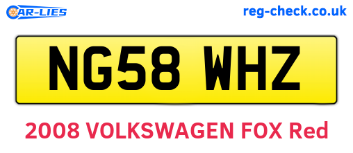 NG58WHZ are the vehicle registration plates.