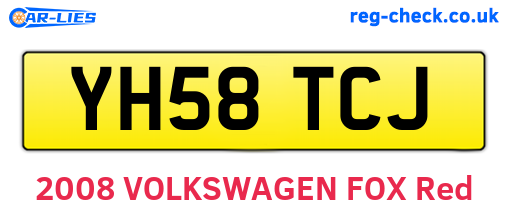 YH58TCJ are the vehicle registration plates.