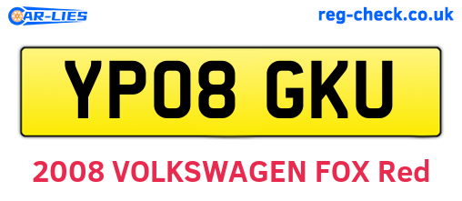 YP08GKU are the vehicle registration plates.