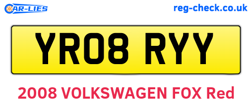 YR08RYY are the vehicle registration plates.