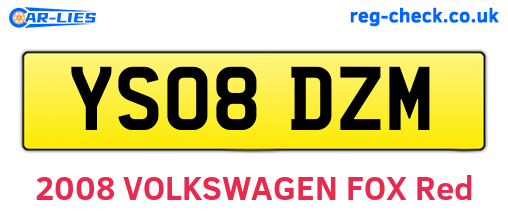 YS08DZM are the vehicle registration plates.