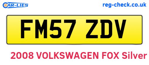 FM57ZDV are the vehicle registration plates.