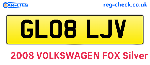 GL08LJV are the vehicle registration plates.
