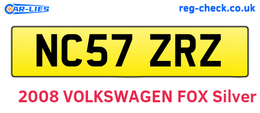 NC57ZRZ are the vehicle registration plates.