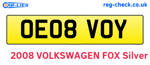 OE08VOY are the vehicle registration plates.