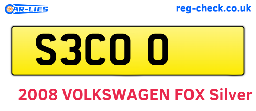 S3COO are the vehicle registration plates.