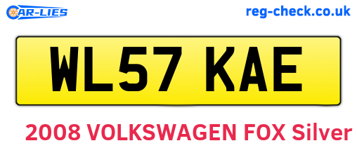 WL57KAE are the vehicle registration plates.