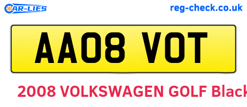 AA08VOT are the vehicle registration plates.
