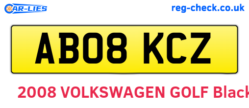 AB08KCZ are the vehicle registration plates.