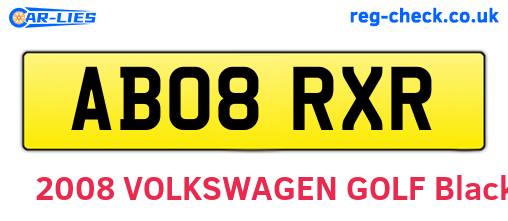 AB08RXR are the vehicle registration plates.