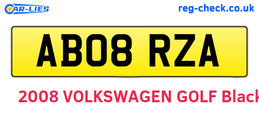 AB08RZA are the vehicle registration plates.