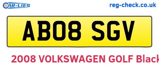 AB08SGV are the vehicle registration plates.