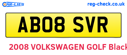 AB08SVR are the vehicle registration plates.