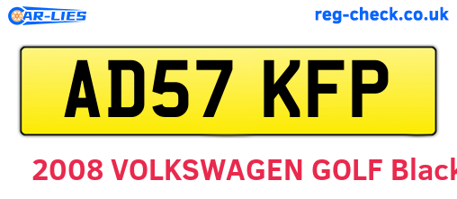 AD57KFP are the vehicle registration plates.