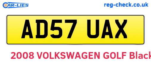 AD57UAX are the vehicle registration plates.