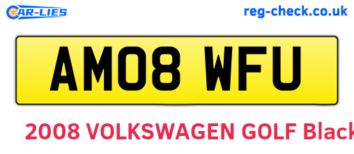 AM08WFU are the vehicle registration plates.