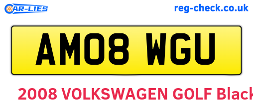 AM08WGU are the vehicle registration plates.