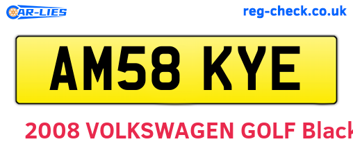 AM58KYE are the vehicle registration plates.