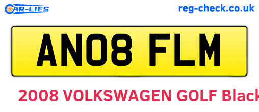 AN08FLM are the vehicle registration plates.