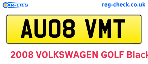 AU08VMT are the vehicle registration plates.
