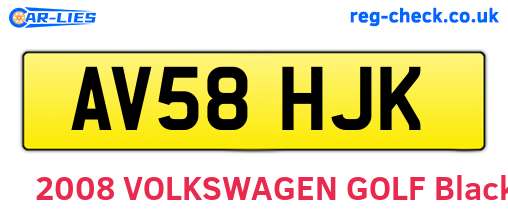 AV58HJK are the vehicle registration plates.